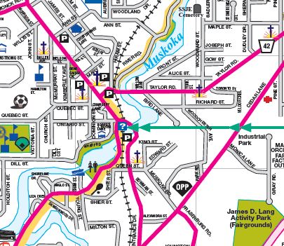 Click on image to open a map with indexed streets in Bracebridge